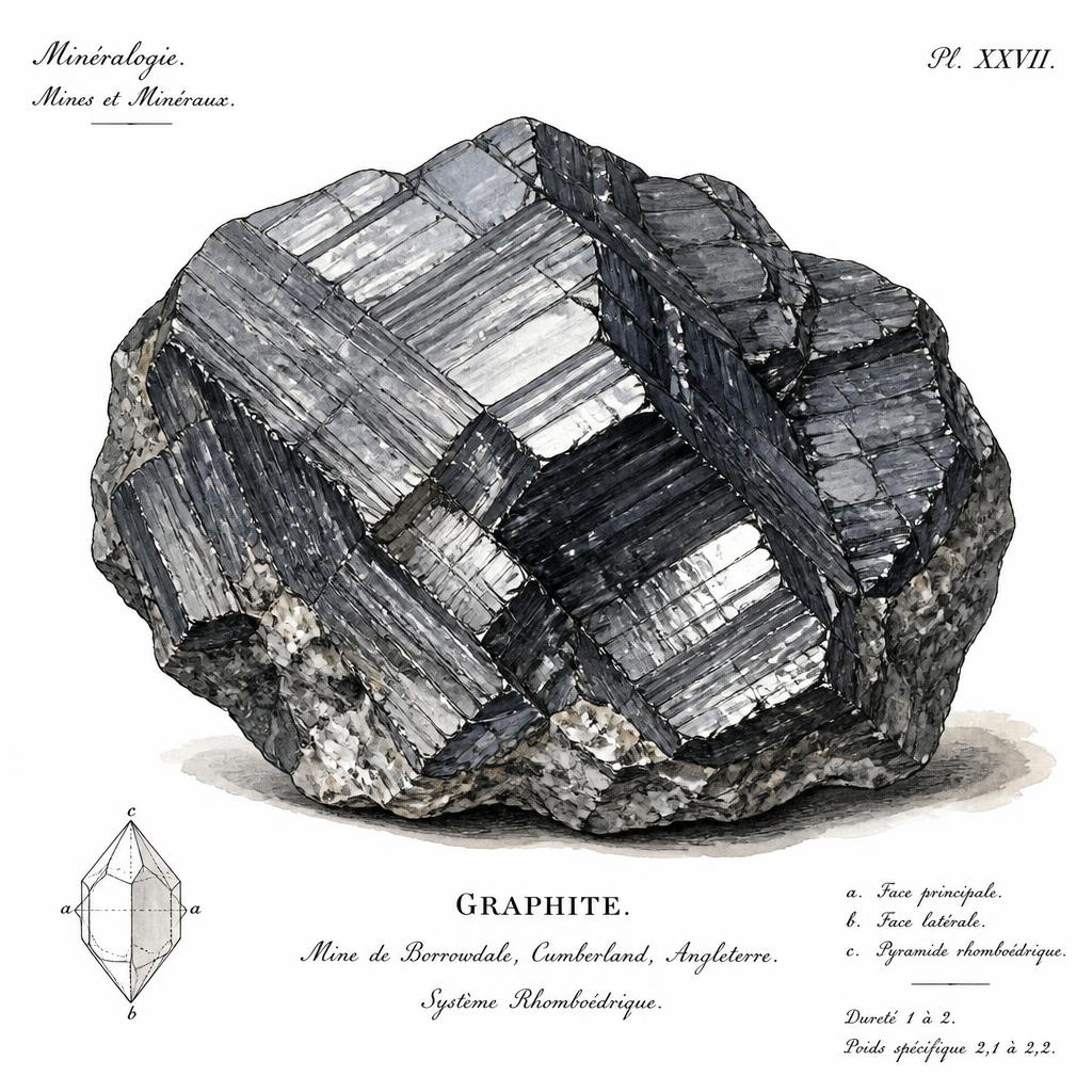 Botanical illustration of Graphites