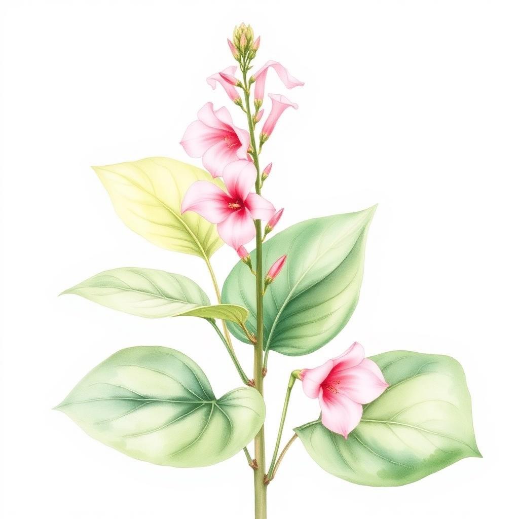 Botanical illustration of Tabacum