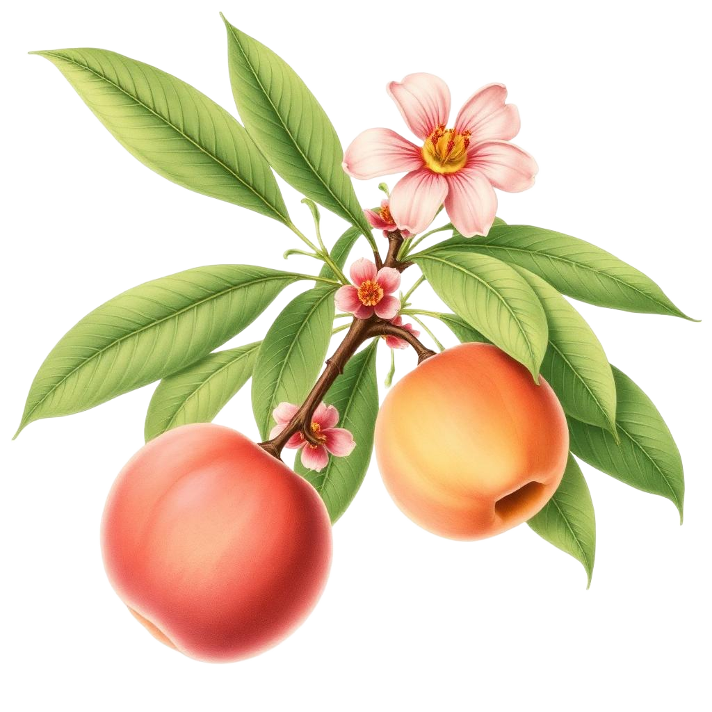 Botanical illustration of Amygdalus Persica