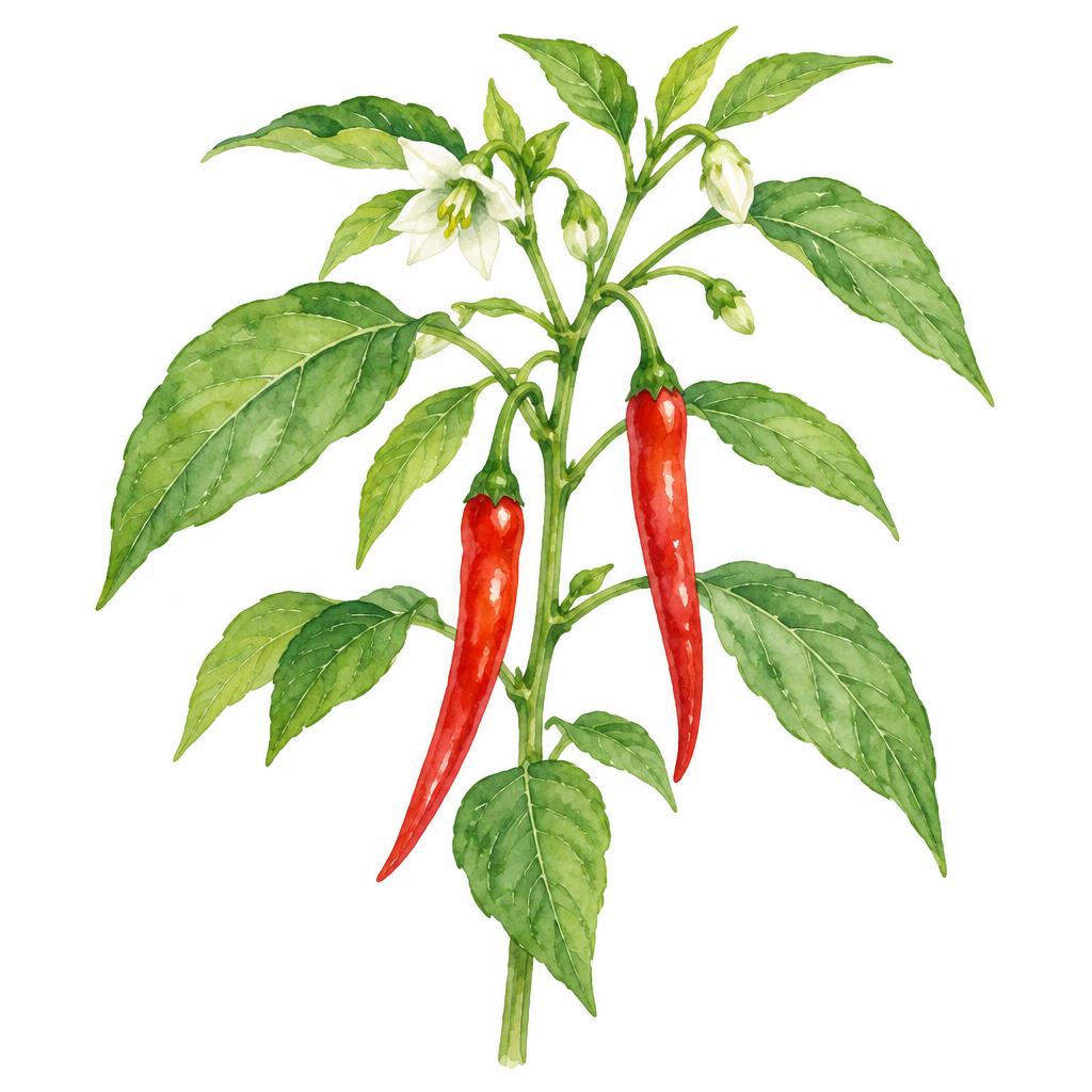 Botanical illustration of Capsicum