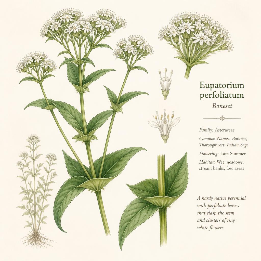 Botanical illustration of Eupatorium Perfoliatum