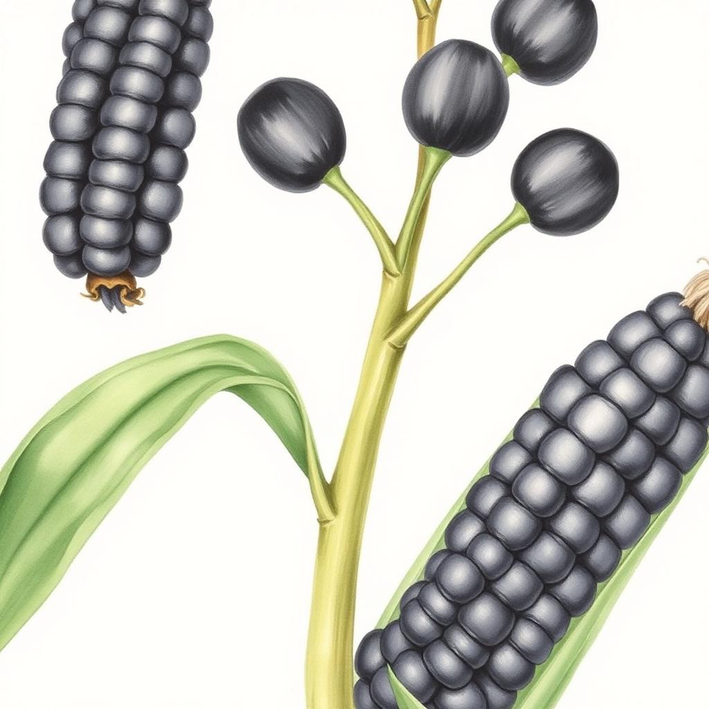 Botanical illustration of Ustilago Maidis